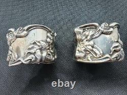 Vintage Pair Frank Whiting Sterling Florence Napkin Rings