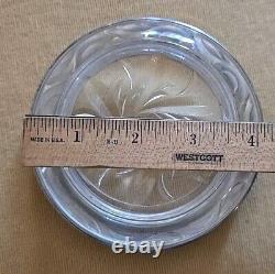 Vintage Pair Frank Whiting Sterling Silver Ornate Wavy Leaf & Glass Coaster Dish