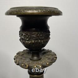 Vintage Pair Frederick Cooper 19th Century Bronze Candlesticks Camden Passage