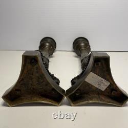 Vintage Pair Frederick Cooper 19th Century Bronze Candlesticks Camden Passage
