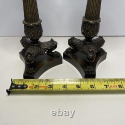 Vintage Pair Frederick Cooper 19th Century Bronze Candlesticks Camden Passage