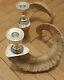 Vintage Pair Genuine Cusi Silver Ram's Horn Candlestick Candle Holders Rare
