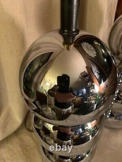 Vintage Pair George Kovacs Stacked Ball Chrome Table Lamp Mid Century Modern MCM