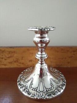 Vintage Pair Gorham #749 Chantilly Duchess Sterling Candleholder MID Century