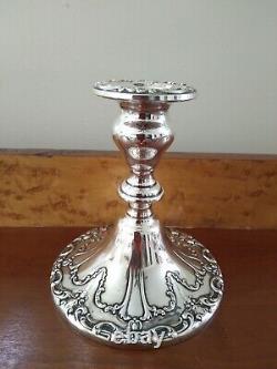 Vintage Pair Gorham #749 Chantilly Duchess Sterling Candleholder MID Century