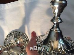 Vintage Pair Gorham Sterling Silver Chantilly Duchess Candlesticks 749