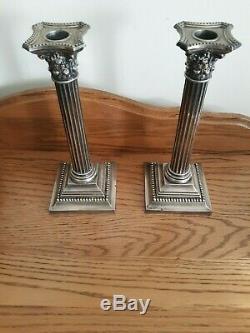 Vintage Pair Gorham Sterling Silver Column Candlesticks 3207