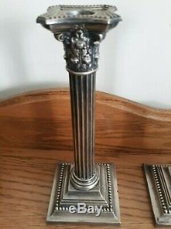 Vintage Pair Gorham Sterling Silver Column Candlesticks 3207