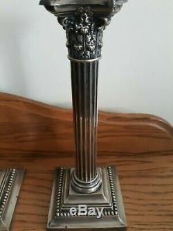 Vintage Pair Gorham Sterling Silver Column Candlesticks 3207