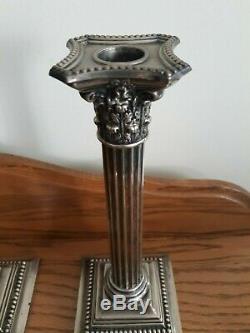 Vintage Pair Gorham Sterling Silver Column Candlesticks 3207