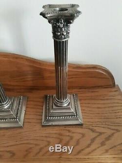 Vintage Pair Gorham Sterling Silver Column Candlesticks 3207