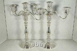 Vintage Pair Gorham Three-Light Candelabra Puritan Pattern 660 Sterling Silver