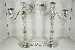 Vintage Pair Gorham Three-Light Candelabra Puritan Pattern 660 Sterling Silver