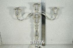 Vintage Pair Gorham Three-Light Candelabra Puritan Pattern 660 Sterling Silver