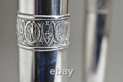 Vintage Pair Heavy Hallmarked Sterling Silver Candlesticks. 10.5tall/ 680 gr