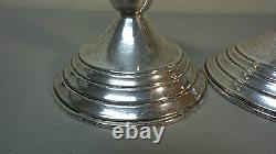 Vintage Pair INTERNATIONAL Sterling Silver 3.75 Candlesticks, #104, Weighted