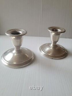 Vintage Pair International Sterling Silver Weighted Candle Stick Holders 102