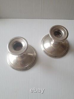 Vintage Pair International Sterling Silver Weighted Candle Stick Holders 102