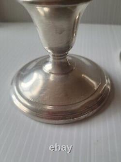 Vintage Pair International Sterling Silver Weighted Candle Stick Holders 102