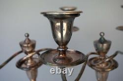 Vintage Pair Large 17 Tall Silver Plate Two 2 Arm Candlestick Candelabra