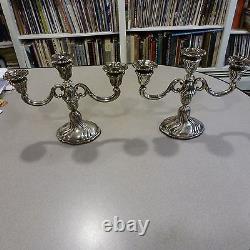 Vintage Pair Matching 10 Candelabras 835 Silver 1116 Grams Excellent Condition