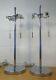 Vintage Pair Mid Century Modern Dual Socket Pull Chain Chrome Table Lamps