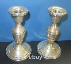 Vintage Pair Newburyport Silver Company Sterling Candlesticks early 1900s