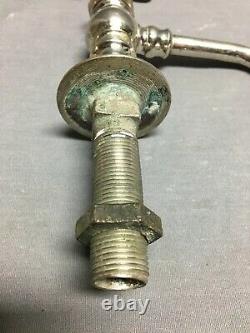 Vintage Pair Nickel Brass Hot Cold Bathroom Sink Faucets Old T Handles 1607-21B