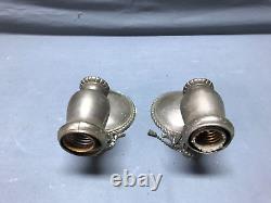 Vintage Pair Nickel Brass Interior Wall Sconce Light Fixtures Old 1903-22B