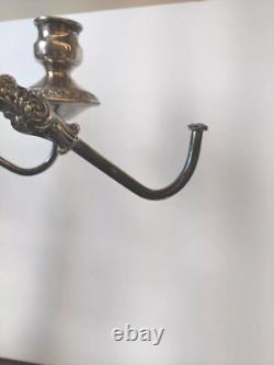 Vintage Pair Of American Goldfeder Silver Candelabras Silverplate 3 to 1 Read