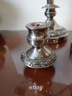 Vintage Pair Of American Goldfeder Silver Candelabras Silverplate 3 to 1 Read