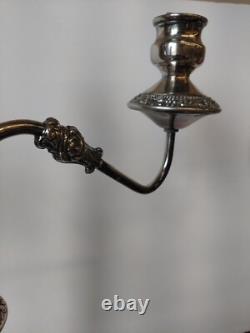 Vintage Pair Of American Goldfeder Silver Candelabras Silverplate 3 to 1 Read