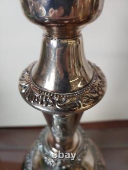 Vintage Pair Of American Goldfeder Silver Candelabras Silverplate 3 to 1 Read
