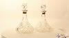 Vintage Pair Of Cut Crystal Glass Silver Mounted Decanters Birmingham 1972