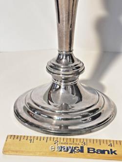Vintage Pair Of GORHAM Weighted Silver Plate Colonial Tri Candelabras YC 3032