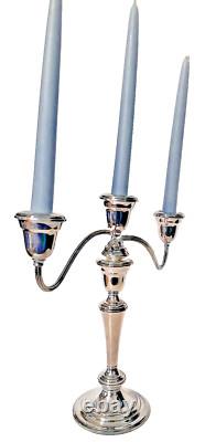 Vintage Pair Of GORHAM Weighted Silver Plate Colonial Tri Candelabras YC 3032