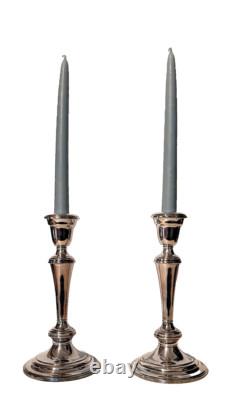 Vintage Pair Of GORHAM Weighted Silver Plate Colonial Tri Candelabras YC 3032