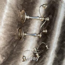 Vintage Pair Of Gorham Silver Plated Tarnished #YC3030 3 Light Candle Candelabro