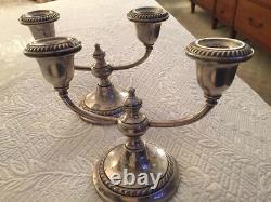 Vintage Pair Of Gorham Sterling Silver Cement Filled And Reinforced Candelabras