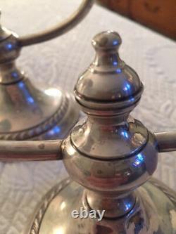 Vintage Pair Of Gorham Sterling Silver Cement Filled And Reinforced Candelabras