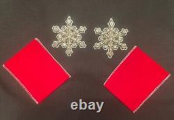 Vintage Pair Of Gorham Sterling Silver Plated Snowflake Ornaments 1980