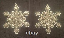 Vintage Pair Of Gorham Sterling Silver Plated Snowflake Ornaments 1980