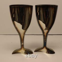 Vintage Pair Of Heart Shaped Silver Plated Champagne Goblets