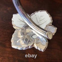 Vintage Pair Of Rare Germany U. S. Zone Silver Plated Maple Leaf Candle Holders