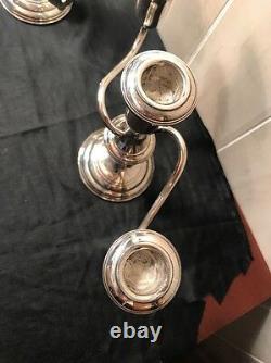 Vintage Pair Of Reed & Barton Sterling Silver 3-light Candelabras