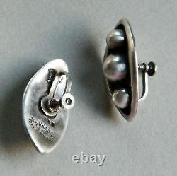 Vintage Pair Of Screw Back Sterling Earrings By Emma Melendez, Taxco