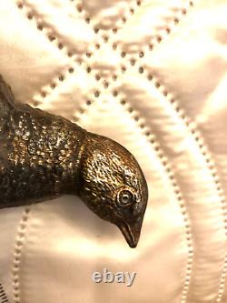 Vintage Pair Of Silver Bronze Pncw Pheasants Mating Pair Free USA Shipping