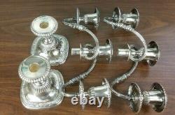 Vintage Pair Of Silver Plate Candelabra Candle Holder Reed And Barton 5105