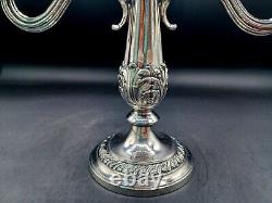 Vintage Pair Of Silver Plate Three Arm Candlesticks 7 1/2
