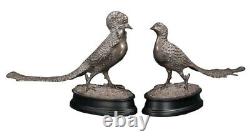 Vintage Pair Of Silver Plated Pheasants